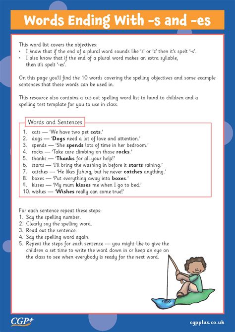 Spelling Word List Words Ending With S And Es Year 1 CGP Plus