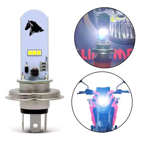 L Mpada Farol Led H K Super Branca Efeito Xenon Al Moto Parts