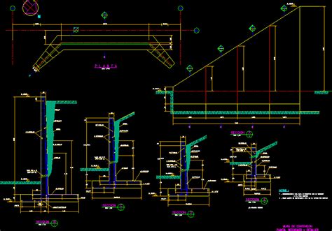 Planos De Muro De Contencion En Dwg Autocad Muros De Blocks De Concreto Detalles