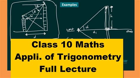 Applications Of Trigonometry Class 10th Youtube