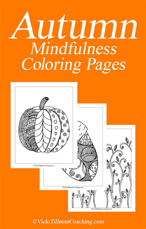 Mindfulness Activity Fall Coloring Pages Vicki Tillman Coaching