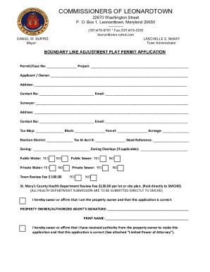 Fillable Online Boundary Line Adjustment Permit Application Form 2