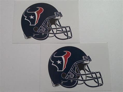 2 HOUSTON TEXANS HELMET STICKERS TEAM DECALS 2 1/2" X 3 1/2" NFL ...