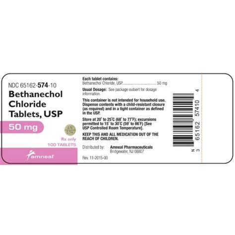 BETHANECHOL CHLORIDE 50MG RX Products