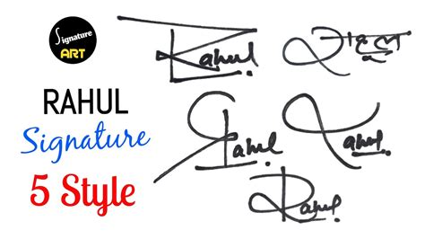 Rahul Name Signature 5 Different Style How Make Name Sign Unique