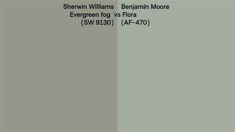 Sherwin Williams Evergreen Fog SW 9130 Vs Benjamin Moore Flora AF