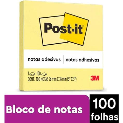 Bloco Adesivo Notefix 3m Amarelo Pontofrio