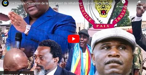 La Cour de Cassation de la RDC vient de réhabiliter Eugène Diomi