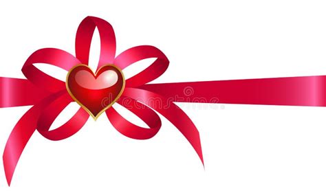 Bow With Heart Stock Vector Illustration Of Satin Package 49728409