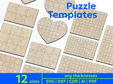 Jigsaw Puzzle SVG Laser Cut File Etsy