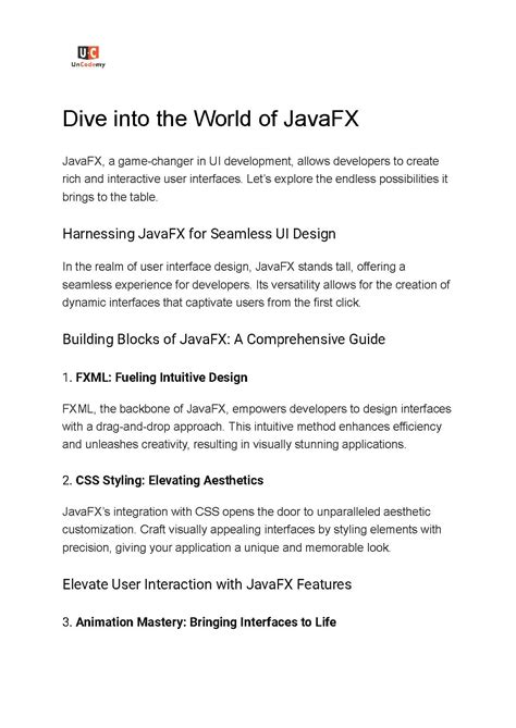 Dive Into The World Of JavaFX PDF Host