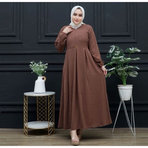 Jual Nikita Dress Gamis Chibi Crincle Airflow Premium Shopee Indonesia