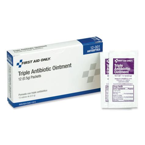 First Aid Kit Refill Triple Antibiotic Ointment, Packet, 12/Box ...