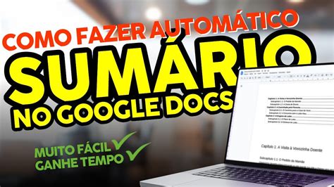 Como criar SUMÁRIO ou Índice no Google Docs Automático Muito Rápido