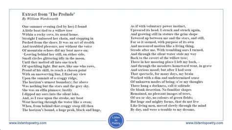 Extract From The Prelude By William Wordsworth Extract From The