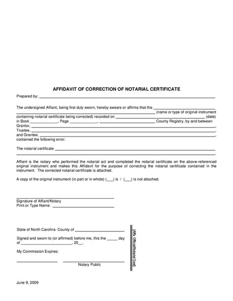 Affidavit Of Correction Download Free Documents For Pdf Word And Excel