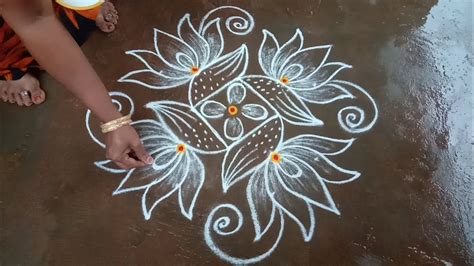 Ippasi Matha Simple Daily Kolam Karthika Masam Easy Muggulu Designs