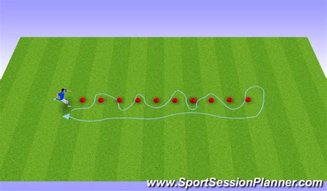 Football Soccer 10 Cones 10 Dribbling Dills Technical Ball Control Moderate