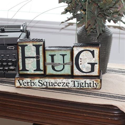 Hug Wood Word Blocks By Inhis2hands On Etsy 2500 Wood Block Crafts