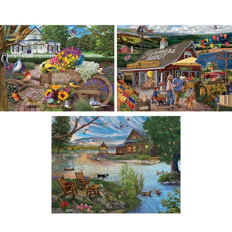 Set Of 3 Chris Bigelow 550 Piece Jigsaw Puzzles Spilsbury