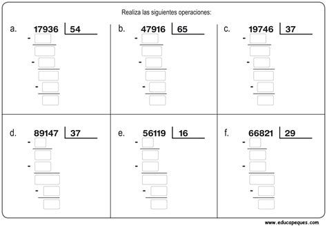 Descarga Gratis Ejercicios De Divisiones Para Niños De Primaria