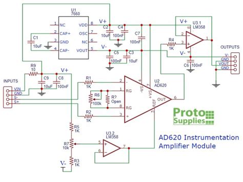 Ad620 Instrumentation Amplifier Module Protosupplies