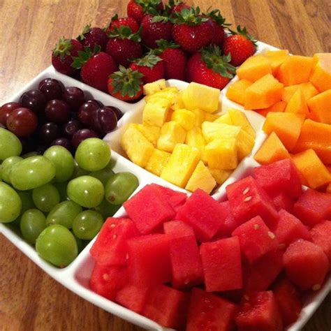 Fruit Tray Grapes Watermelon Cantaloupe Pineapple And Strawberries