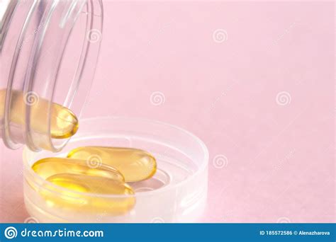 Fish Oil Capsules With Omega 3 And Vitamin D Healthy Concept Stock