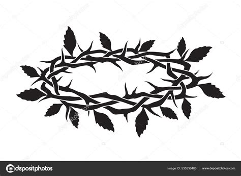 Jesus Crown Thorns Leaves Image Isolated White Background Stock Vector ...