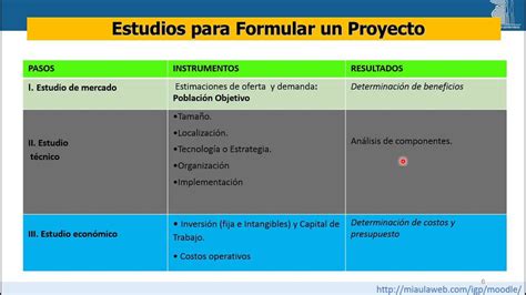 Esquema a seguir para la formulación de un proyecto Guía paso a paso