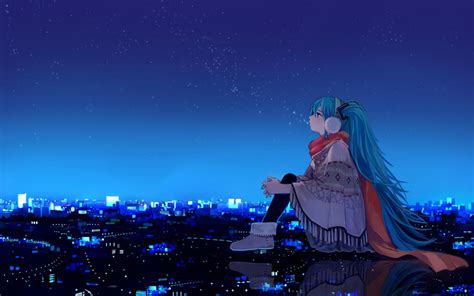 Hatsune Miku City Hd Desktop Wallpaper Widescreen High Definition