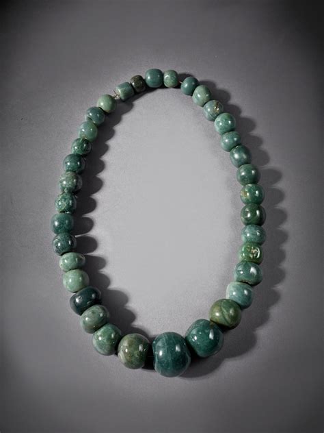 Olmec Jade Bead Necklace Middle Preclassic Period Circa Bc