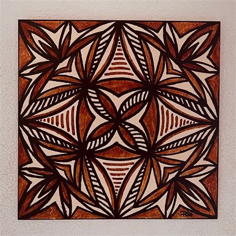 Samoan Siapo Wood Print Polynesian Tapa Art Etsy