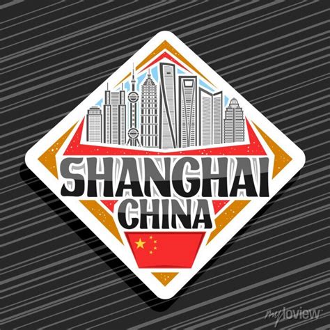 Vector Logo For Shanghai White Rhombus Road Sign With Illustration