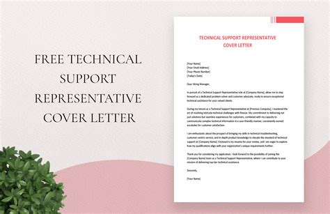 Technical Support Representative Cover Letter In Word Google Docs