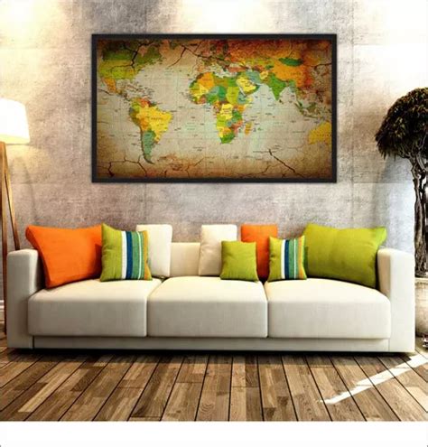 Quadro Decorativo Mapa Mundo Decora O Mundi Salas Mercadolivre