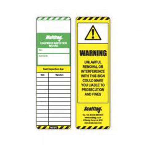 Scafftag Multitag Pack Of 10 Inserts Morsafe Supplies Uk