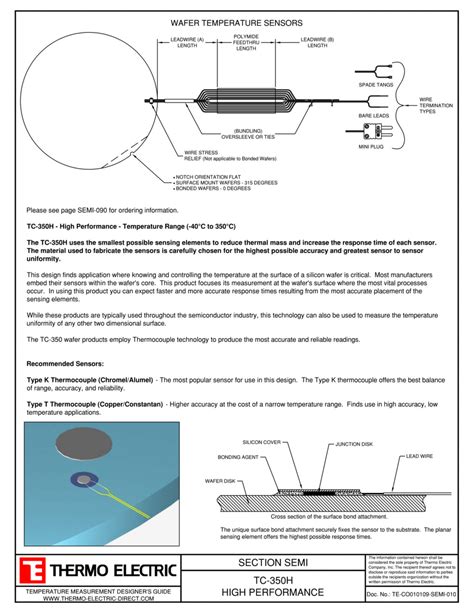 Wafer Temperature Sensors Thermo Electric Company Inc