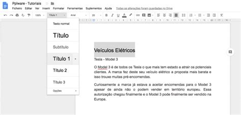 Como criar um índice automático no Google Docs