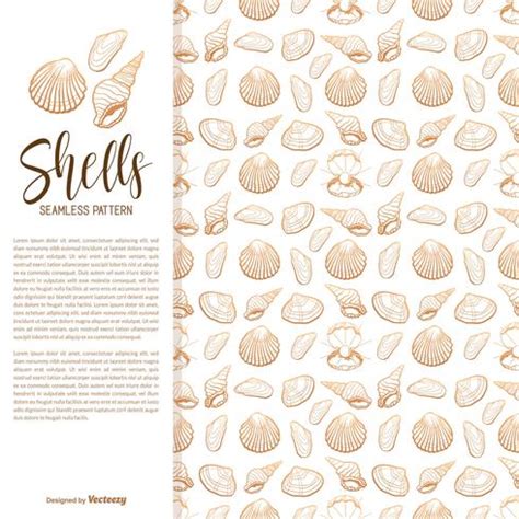 Hand Drawn Sea Shells Vector Seamless Pattern Vector Art At Vecteezy