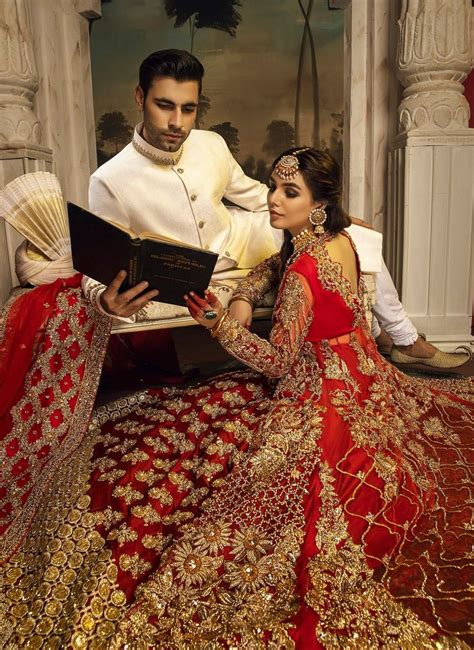 This Mesmerizing Red Bridal Features Unique Silhouette With Handmade