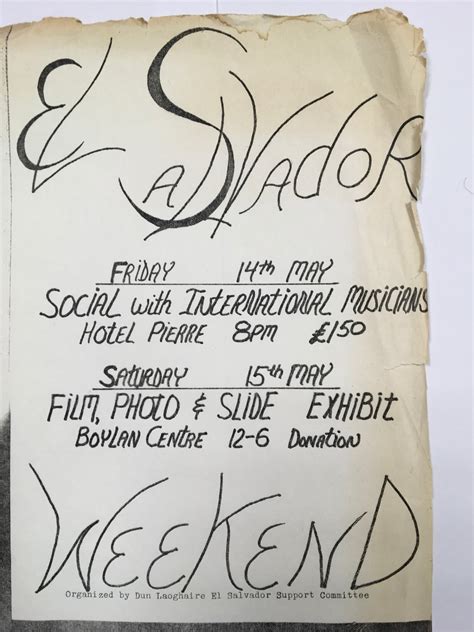 El Salvador Weekend (1982) — Irish El Salvador Support Committee