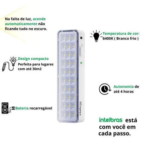 Kit Lumin Ria De Emerg Ncia Aut Noma Led Intelbras