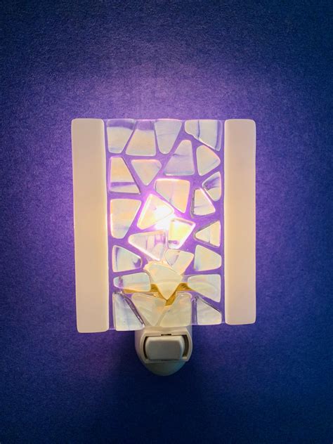 White Mosaic Night Light Free Shipping Us Etsy