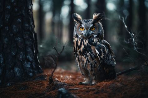 Premium AI Image | Beautiful owl in the forest Wildlife scene from ...