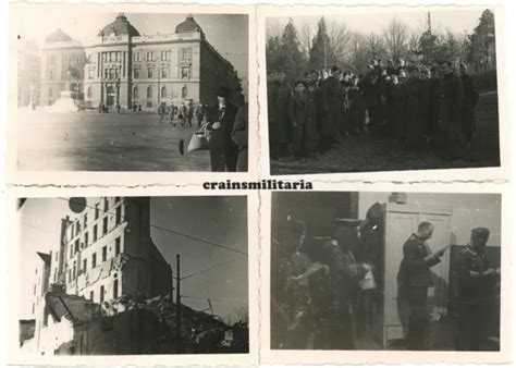 4X ORIG FOTO Soldat Bevölkerung in zerstörtes BELGRAD Serbien