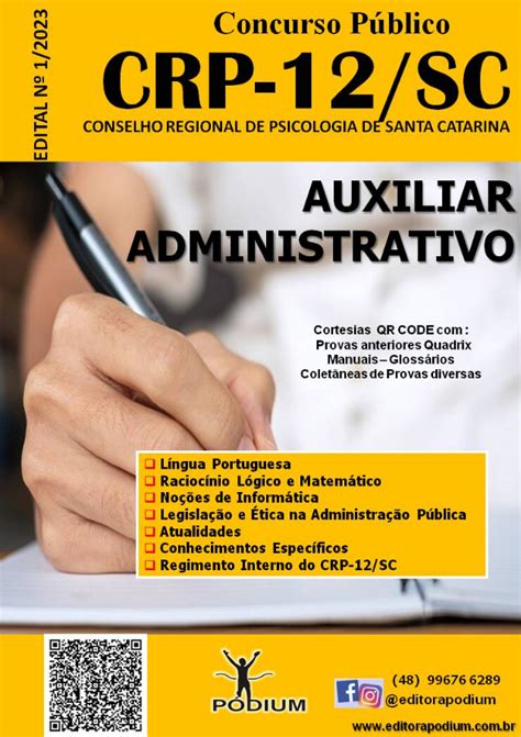 Apostila Concurso Crp 12 Sc Aux Administrativo