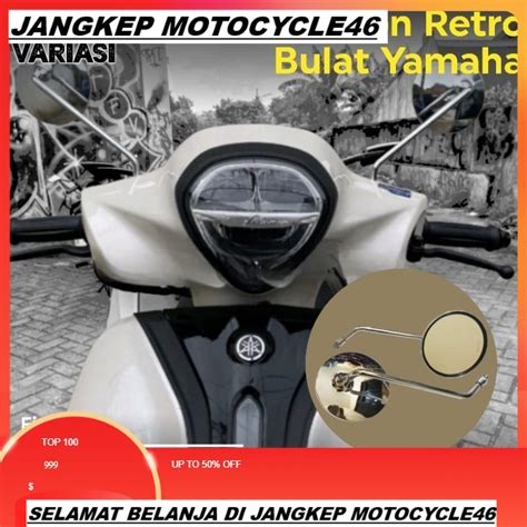 Jual Spion Grand Filano Model Bulat Tangkai Panjang Spion Yamaha Fazzio