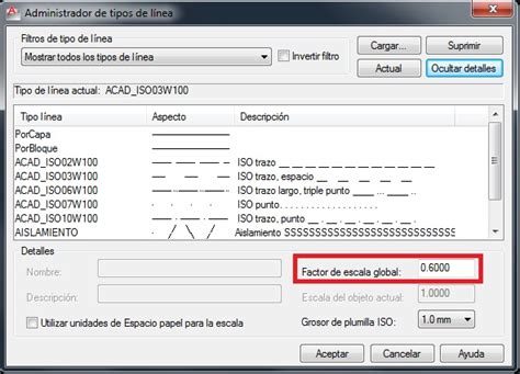 AYTUTO Cambiar la escala del tipo de línea en AUTOCAD