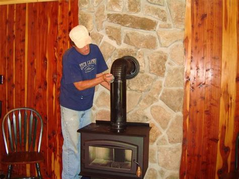 Installing Wood Burning Stove Photo